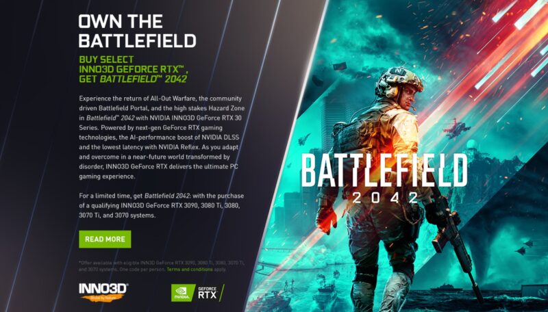 Battlefield 2042 se regalará con la Compra de GPUs GeForce RTX