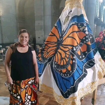 La mariposa monarca engalanó a la Virgen de Chiquinquirá en Chile